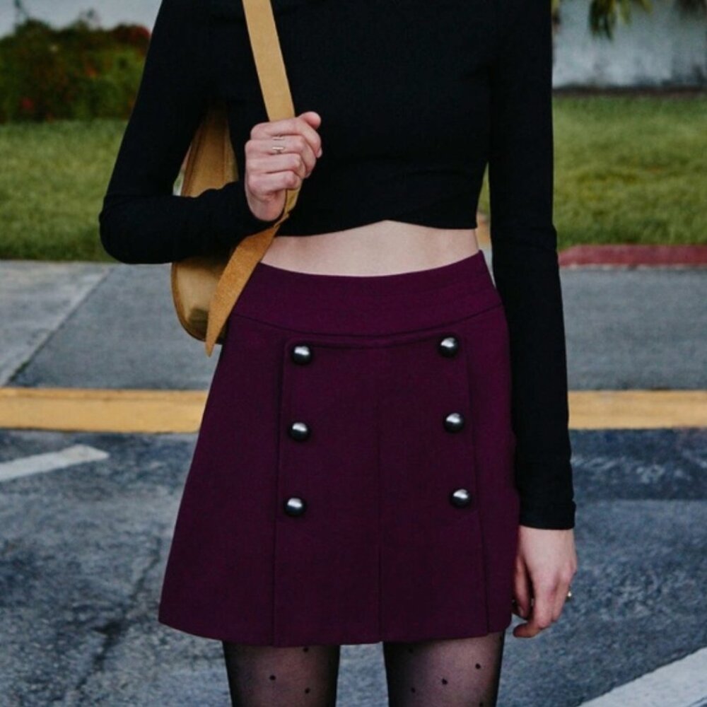 UO Cope Pleated Button Panel Skirt 2